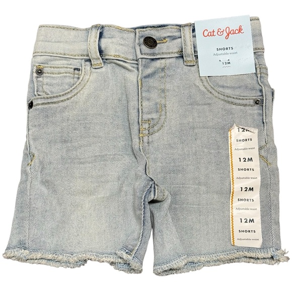 Cat & Jack Other - 12M - Cat & Jack - Baby Denim Jean Fringe Raw Hem Shorts 12 Months NEW
